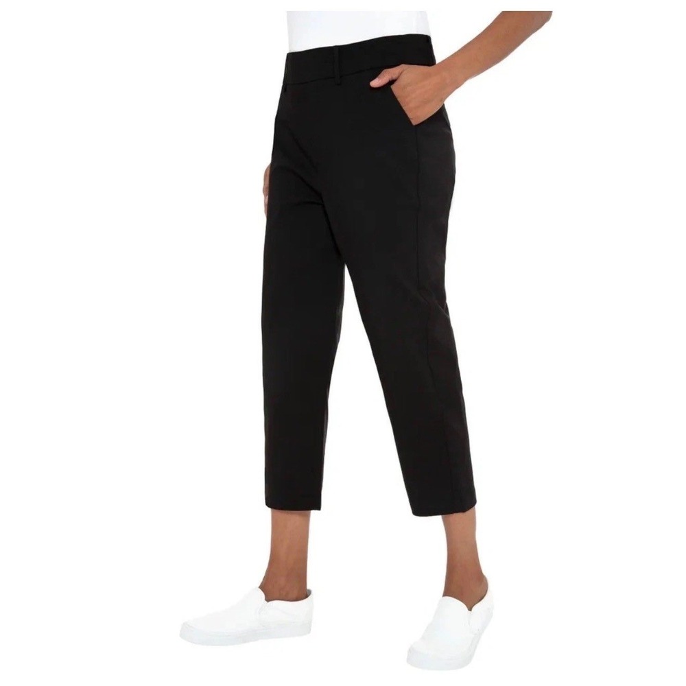 Mario Serrani Womens Black Capri Pant Stretch Cropped Trouser •XXL• Capsule Plus